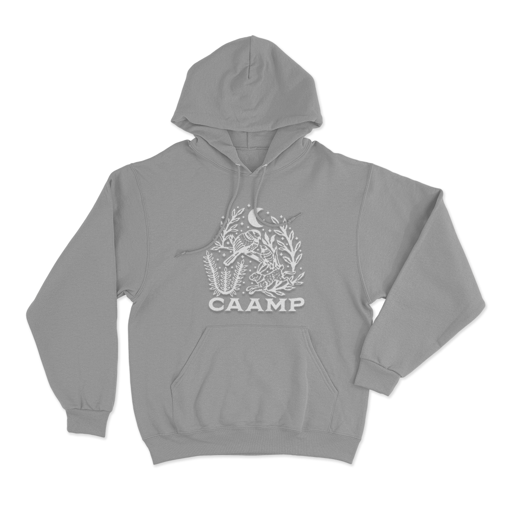 Caamp Bird Unisex Hoodie Grey Caamp Bird Unisex Hoodie Grey