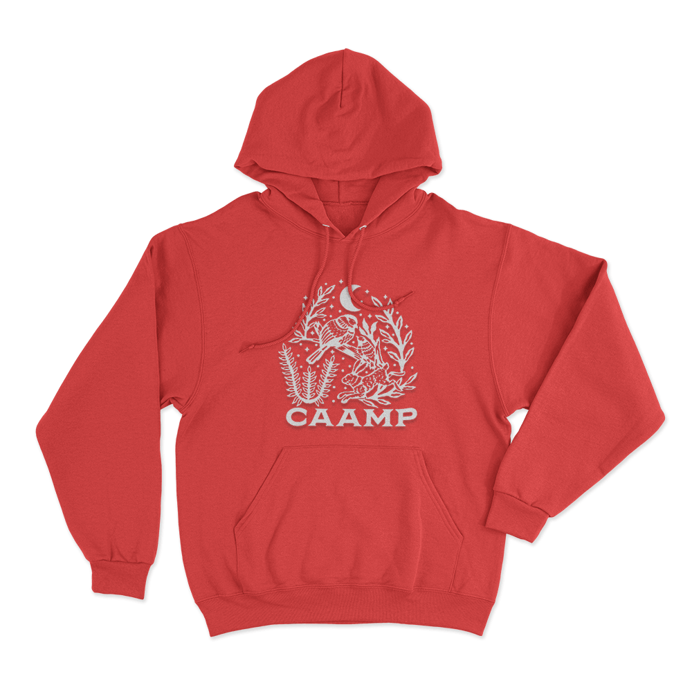Caamp Bird Unisex Hoodie Red Caamp Bird Unisex Hoodie Red