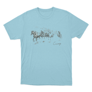 Horses Caamp Unisex T Shirt Sky Blue